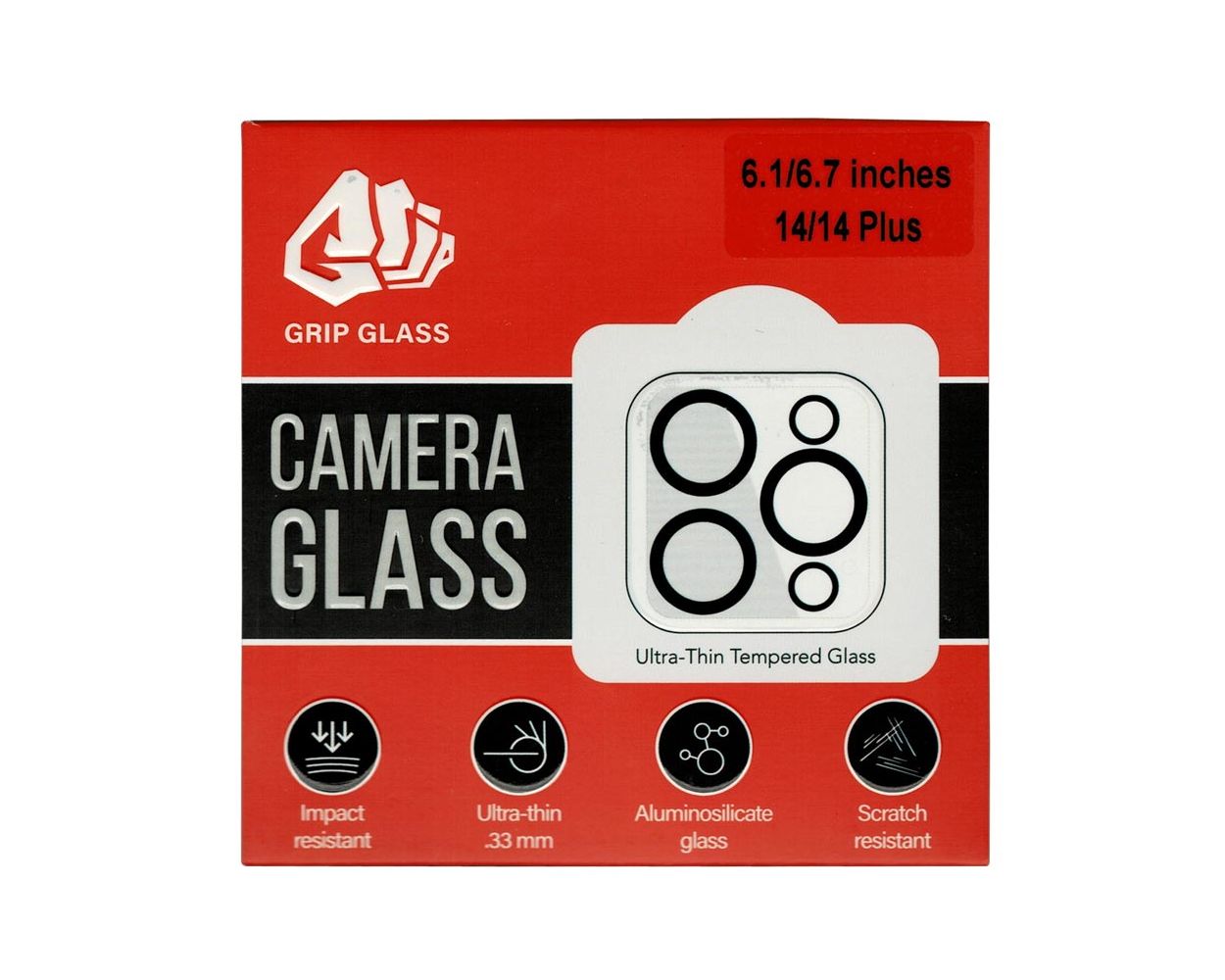 Grip Glass Tempered Glass Camera Lens Protector for Apple iPhone 14 / 14 Plus