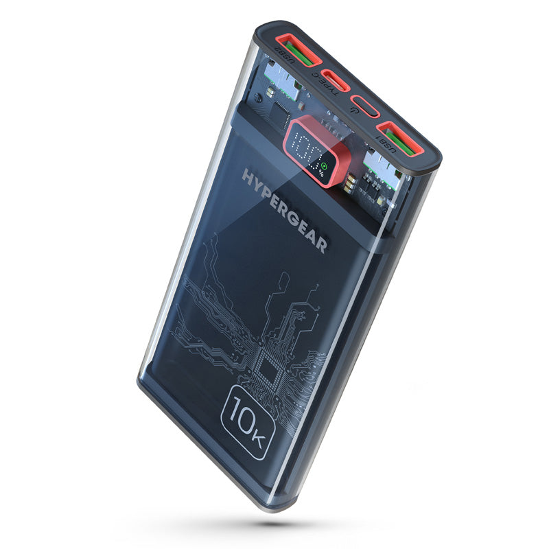 HyperGear 10K mAh Fast Charger Clear Power Bank