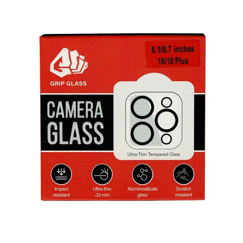 GRIP Tempered Glass Camera Lens Protector for Apple iPhone 16 & 16 Plus