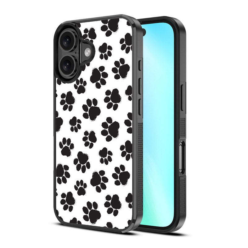 MYBAT Design Lab Case for Apple iPhone 16 (Black Paw Prints)