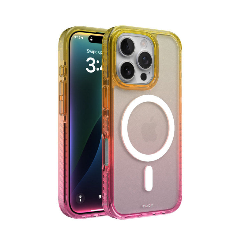 CLICK Clear Ombre MagSafe Case for Apple iPhone 16 Pro Max (Yellow Pink)