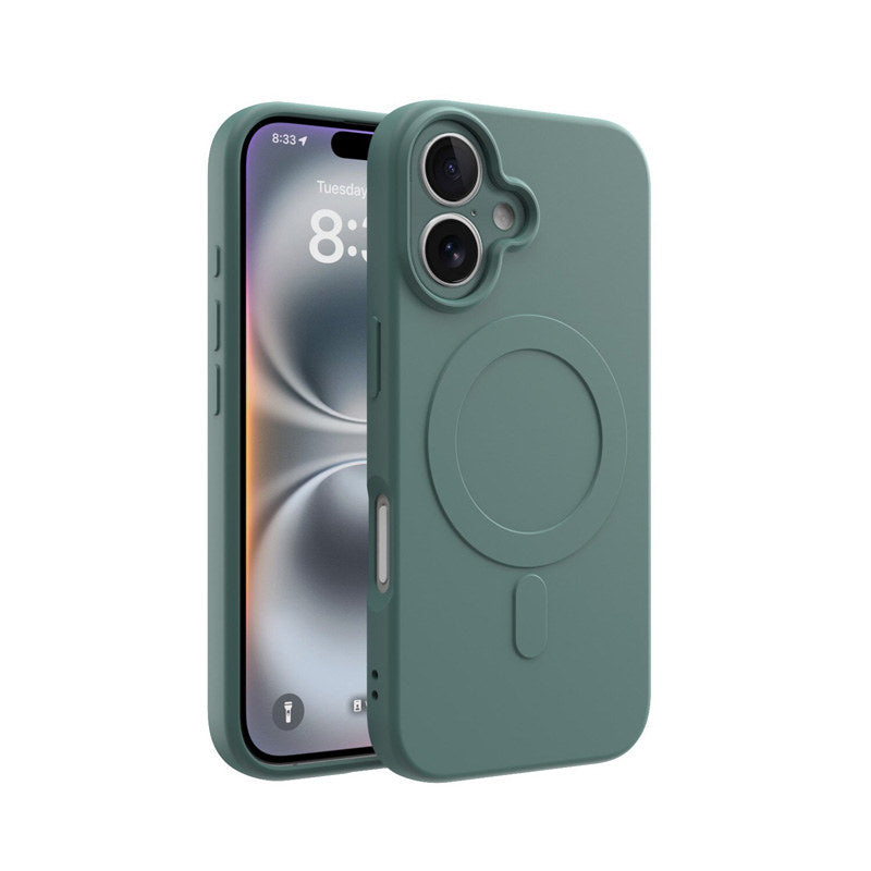 CLICK Slim Silicone MagSafe Case for Apple iPhone 16 (Green)