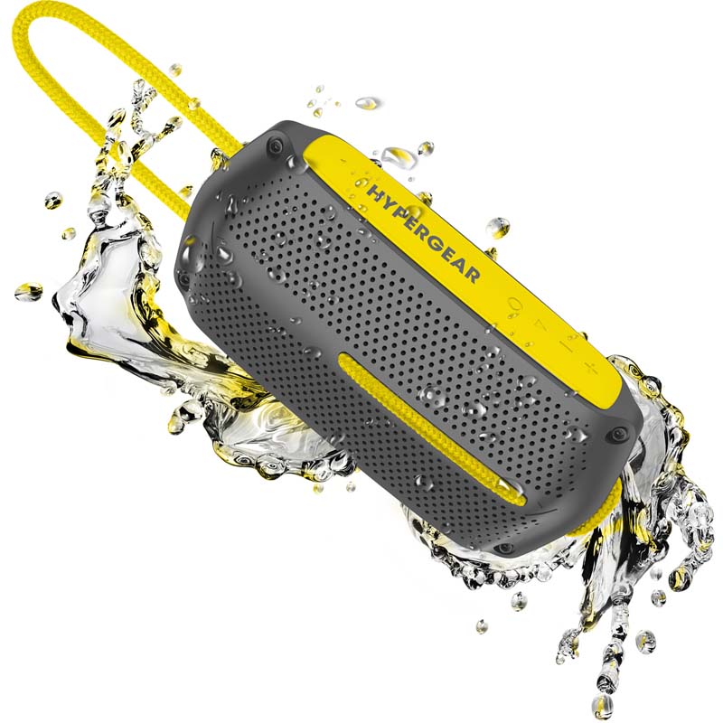 HyperGear Wave Water Resistant Wireless Speaker (Gray & Yellow)