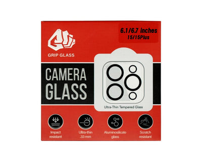 Grip Glass Tempered Glass Camera Lens Protector for Apple iPhone 15/15 Plus