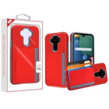 MYBAT Pocket Hybrid Case with Card Slot for LG Aristo 5 & K8x (Red & Gray) (Closeout)