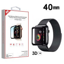 MYBAT Full Adhesive Tempered Glass Screen Protector for Apple Watch Series 40mm (Black Border) (Closeout)