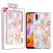 MYBAT Electroplated Hybrid Case for Samsung Galaxy A11 (Pink Marble) (Closeout)