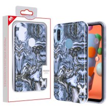 MYBAT Frame Hybrid Case for Samsung Galaxy A11 (Gray Stone Marble) (Closeout)