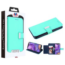 MYBAT Xtra Wallet Case for Apple iPhone 12 Mini (Teal Green & Blue) (Closeout)