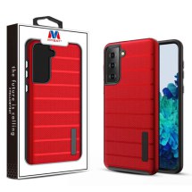 MYBAT Textured Fusion Case for Samsung Galaxy S21+ (Red & Black) (Closeout)