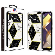 MYBAT Electroplated Hybrid Case for LG K22 (Black Marble) (Closeout)