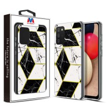 MYBAT Electroplated Hybrid Case for Samsung Galaxy A02s (Black Marble) (Closeout)