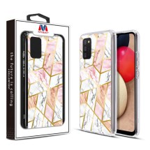 MYBAT Electroplated Hybrid Case for Samsung Galaxy A02s (Pink Marble) (Closeout)