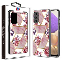 MYBAT Electroplated Hybrid Case for Samsung Galaxy A32 5G (Rose Marble) (Closeout)