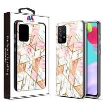 MYBAT Electroplated Hybrid Case for Samsung Galaxy A52 & A52 5G (Pink Marble) (Closeout)