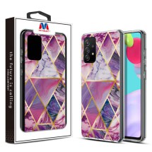 MYBAT Electroplated Hybrid Case for Samsung Galaxy A52 & A52 5G (Purple Marble) (Closeout)