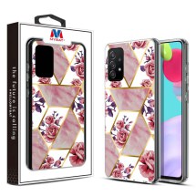 MYBAT Electroplated Hybrid Case for Samsung Galaxy A52 & A52 5G (Rose Marble) (Closeout)