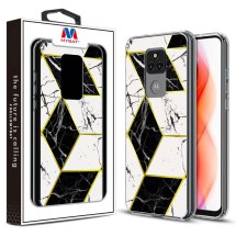 MYBAT Electroplated Hybrid Case Motorola Moto G Play (2021) (Black Marble) (Closeout)