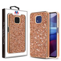 MYBAT Electroplated Hybrid Case for Motorola Moto G Power (2021) (Gold Rhinestones) (Closeout)