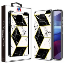 MYBAT Electroplated Hybrid Case for Motorola Moto G Power (2021) (Black Marble) (Closeout)