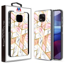 MYBAT Electroplated Hybrid Case for Motorola Moto G Power (2021) (Pink Marble) (Closeout)