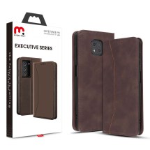 MYBAT Pro Executive Wallet Case for Motorola Moto G Power (2021) (Brown) (Closeout)