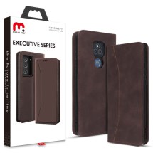 MYBAT Pro Executive Wallet Case for Motorola Moto G Play (2021) (Brown) (Closeout)