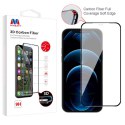 MYBAT 3D Carbon Fiber Full Coverage Tempered Glass Screen Protector for Apple iPhone 12 & 12 Pro (Black Border) (Closeout)