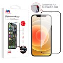 MYBAT 3D Carbon Fiber Full Coverage Tempered Glass Screen Protector for Apple iPhone 12 Mini (Black Border) (Closeout)