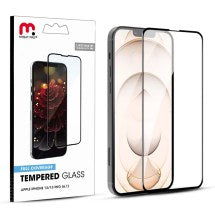 MYBAT Pro Full Coverage Tempered Glass Screen Protector for Apple iPhone 13 & 13 Pro (Black Border)