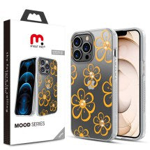 MYBAT Pro Mood Case for Apple iPhone 13 Pro (Golden Flower Diamonds) (Closeout)