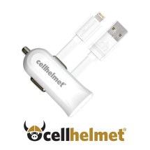 Cellhelmet 2.4A Car Charger & 3ft Round Lightning Cable