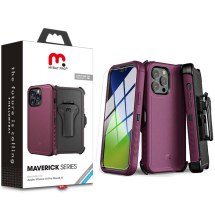 MYBAT Pro Maverick Case for Apple iPhone 14 Pro Max (Plum & Black)