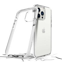 Prodigee Safetee Steel Case for Apple iPhone 14 Pro Max (Clear & White)