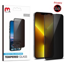 MYBAT Pro Full Coverage Tempered Glass Screen Protector for Apple iPhone 13, 13 Pro, & 14 (Privacy)