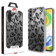 MYBAT Pro Mood Case for Samsung Galaxy A14 & A14 5G (Black Hearts)