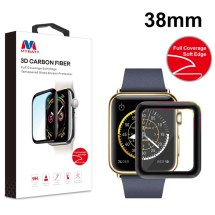 MYBAT 3D Full Coverage Tempered Glass Screen Protector for Apple Watch 38mm (Soft Edge Black Border) (Closeout)