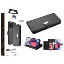 MYBAT Xtra Wallet Case for Motorola Moto G Stylus 5G (2023) (Black) (Closeout)