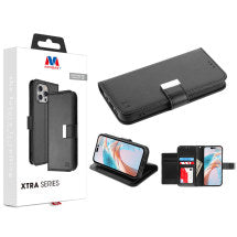 MYBAT Xtra Wallet Case for Apple iPhone 15 Pro Max (Black)