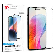 MYBAT Pro Full Coverage Tempered Glass Screen Protector for Apple iPhone 15 Plus (Black Border)