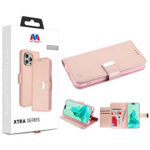 MYBAT Xtra Wallet Case for Apple iPhone 15 (Rose Gold)