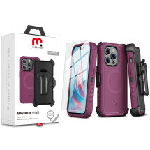 MYBAT Pro Maverick MagSafe Case for Apple iPhone 15 Pro (Plum & Black)