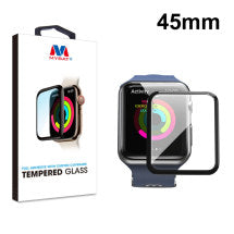 MYBAT Tempered Glass Screen Protector for Apple Watch 45mm (Black Border)