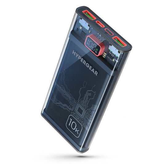 HyperGear 10K mAh Fast Charger Clear Power Bank