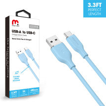 MYBAT Pro 3ft Liquid Silicone USB C Cable (Blue)