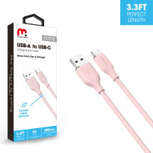 MYBAT Pro 3ft Liquid Silicone USB C to USB C Cable (Pink)