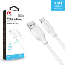 MYBAT Pro 3ft Liquid Silicone USB C Cable (White)