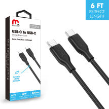 MYBAT Pro 6ft Liquid Silicone USB C to USB C Cable (Black)