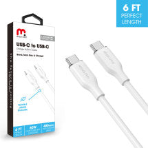 MYBAT Pro 6ft Liquid Silicone USB C to USB C Cable (White)