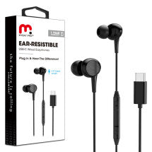 MYBAT Pro Ear Resistible USB C Earbuds (Black)